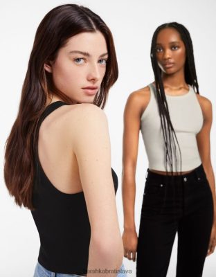 Bershka ženy 2-balenie rebrovaných topov bez rukávov viacfarebný oblečenie B86RXX307 Bershka Slovakia