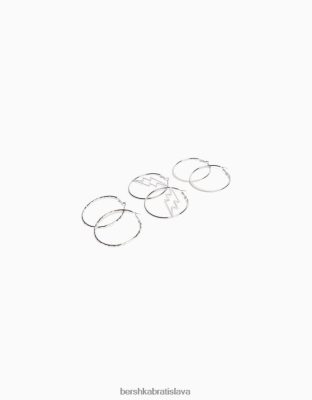 Bershka ženy 3-balenie kruhových náušníc striebro príslušenstvo B86RXX2484 Bershka Nohavice