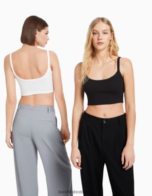 Bershka ženy balenie 2 strapcových crop topov viacfarebný oblečenie B86RXX730 Bershka Slovakia