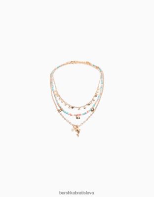 Bershka ženy balenie 3 náhrdelníkov s kúzlom a korálkami zlato príslušenstvo B86RXX2520 Bershka Nohavice