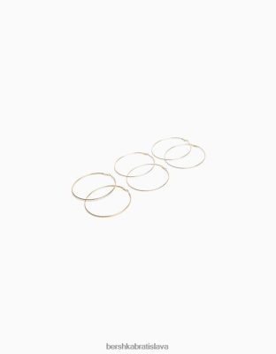 Bershka ženy balenie 3 tenkých kruhových náušníc zlato príslušenstvo B86RXX2455 Bershka Slovakia