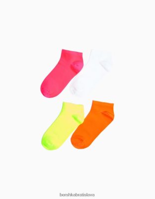 Bershka ženy balenie 4 ks vyšívaných ponožiek žltá príslušenstvo B86RXX2589 Bershka Nohavice