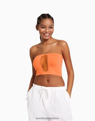 Bershka ženy bezšvový bandeau top koralový oblečenie B86RXX826 Bershka Slovakia