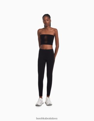 Bershka ženy bezšvové legíny s výstrihom čierna oblečenie B86RXX1465 Bershka Slovakia
