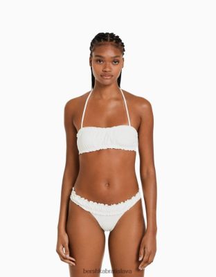 Bershka ženy bikiny nohavičky so švajčiarskou výšivkou biela oblečenie B86RXX1793 Bershka Rifle