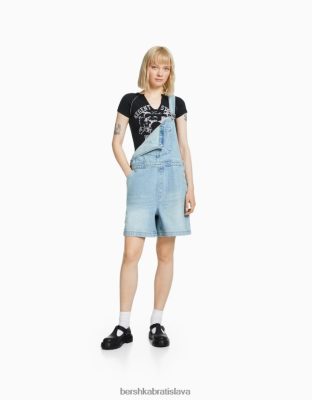 Bershka ženy džínsový overal s tesárskymi detailmi svetlo modrá oblečenie B86RXX265 Bershka Slovakia