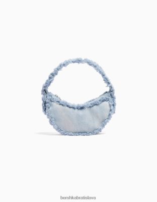 Bershka ženy džínsová taška so strapcami modrá príslušenstvo B86RXX1950 Bershka Nohavice