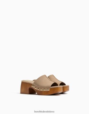 Bershka ženy dreváky na platforme s vysokými podpätkami piesku obuv B86RXX2153 Bershka Rifle