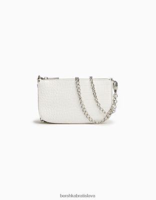 Bershka ženy falošná croc taška s retiazkovým detailom biela príslušenstvo B86RXX2411 Bershka Rifle