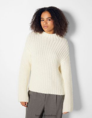 Bershka ženy falošný sveter s krkom biela oblečenie B86RXX1034 Bershka Rifle