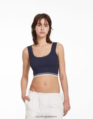 Bershka ženy káblom pletený vrch modrá oblečenie B86RXX895 Bershka Slovakia