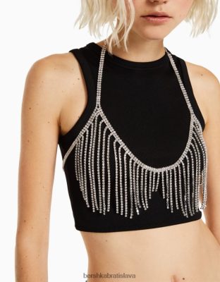 Bershka ženy kamienková kaskádová braletka striebro príslušenstvo B86RXX1863 Bershka Nohavice