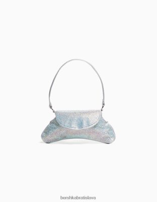 Bershka ženy kamienková taška s rukoväťou striebro príslušenstvo B86RXX1824 Bershka Nohavice