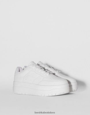 Bershka ženy kamienkové tenisky na platforme biela obuv B86RXX2101 Bershka Slovakia