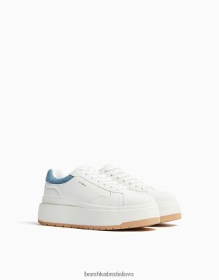 Bershka ženy kontrastné tenisky na platforme vymytá modrá obuv B86RXX2125 Bershka Slovakia