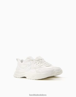 Bershka ženy kontrastné tenisky so sieťovaným detailom biela obuv B86RXX2046 Bershka Nohavice