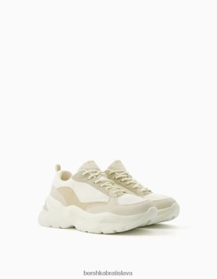 Bershka ženy kontrastné tenisky so sieťovaným detailom piesku obuv B86RXX2094 Bershka Nohavice