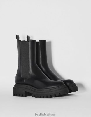 Bershka ženy členkové čižmy na nízkom opätku s elastickými panelmi čierna obuv B86RXX2278 Bershka Slovakia