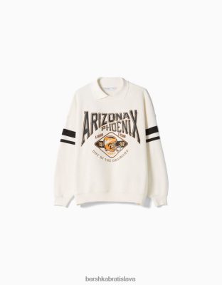 Bershka ženy mikina s polo golierom béžová oblečenie B86RXX1275 Bershka Nohavice