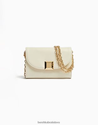 Bershka ženy mini štvorcová taška cez rameno s detailom krém príslušenstvo B86RXX2418 Bershka Nohavice