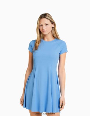 Bershka ženy minikorčuliarske šaty s krátkym rukávom modrá oblečenie B86RXX145 Bershka Slovakia