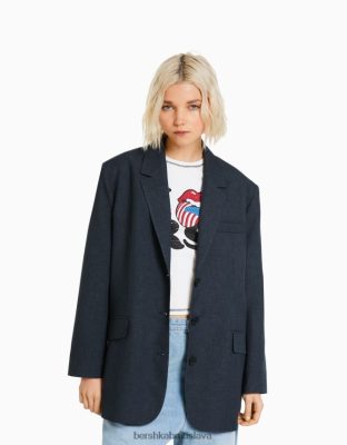 Bershka ženy oversize blejzer na mieru tmavo šedá oblečenie B86RXX1201 Bershka Slovakia
