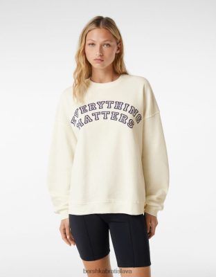 Bershka ženy oversize mikina s potlačou krém oblečenie B86RXX1222 Bershka Slovakia