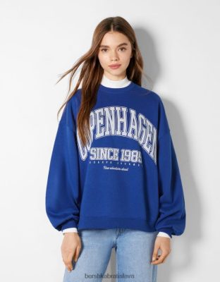 Bershka ženy oversize mikina s potlačou modrá oblečenie B86RXX1221 Bershka Nohavice