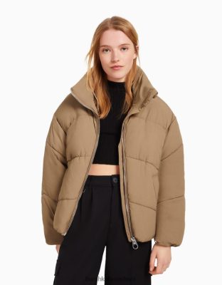Bershka ženy oversize nylonová puffer bunda norok oblečenie B86RXX1128 Bershka Nohavice
