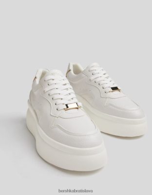 Bershka ženy ozdobné tenisky na platforme biela obuv B86RXX2096 Bershka Rifle