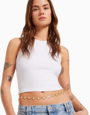 Bershka ženy pás s reťazovým lemom zlato príslušenstvo B86RXX2554 Bershka Slovakia