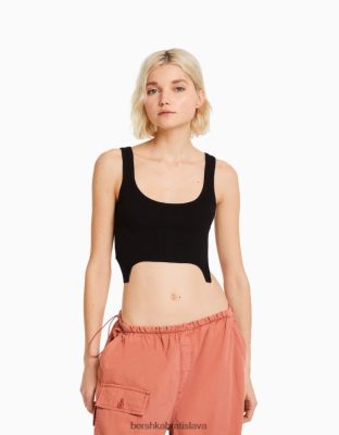 Bershka ženy pletené tielko čierna oblečenie B86RXX873 Bershka Nohavice