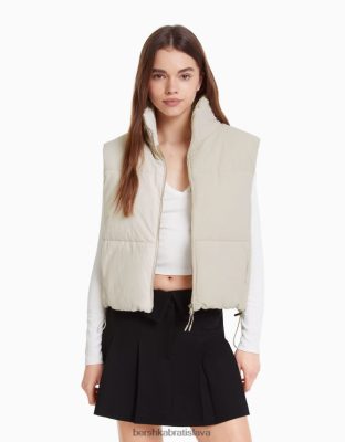 Bershka ženy podšitá nylonová puffer vesta kameň oblečenie B86RXX1172 Bershka Rifle