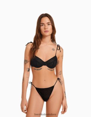 Bershka ženy podprsenka s mašličkami a kosticami čierna oblečenie B86RXX1748 Bershka Rifle