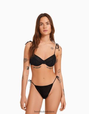 Bershka ženy podprsenka s mašličkami a kosticami čierna oblečenie B86RXX1760 Bershka Rifle