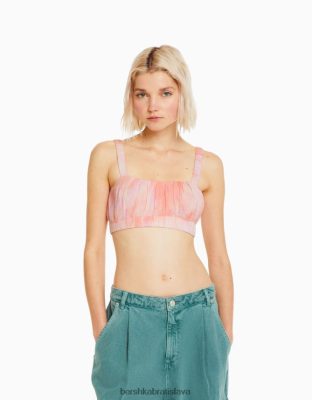 Bershka ženy popruhový krepový top bralette viacfarebný oblečenie B86RXX848 Bershka Rifle