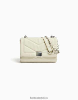 Bershka ženy prešívaná mini taška cez rameno s retiazkou biela príslušenstvo B86RXX2352 Bershka Nohavice