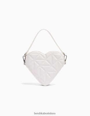 Bershka ženy prešívaná taška na srdce s nastaviteľným popruhom biela príslušenstvo B86RXX2350 Bershka Slovakia