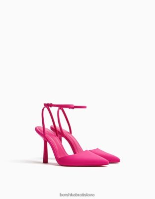 Bershka ženy remienkové topánky na podpätku fuchsiová obuv B86RXX2264 Bershka Rifle