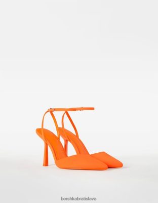 Bershka ženy remienkové topánky na podpätku oranžová obuv B86RXX2262 Bershka Nohavice