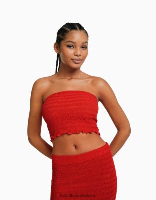 Bershka ženy rustikálny bandeau top koralový oblečenie B86RXX856 Bershka Slovakia