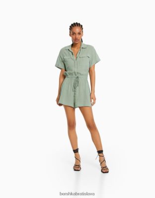 Bershka ženy rustikálny úžitkový overal zelená oblečenie B86RXX107 Bershka Rifle