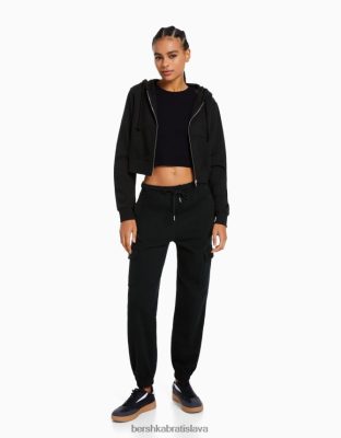 Bershka ženy súprava mikiny a nohavíc s vreckami tmavo šedá oblečenie B86RXX2061 Bershka Nohavice