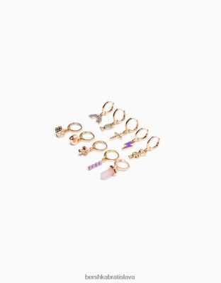 Bershka ženy sada 10 ks krížikových náušníc do uší zlato príslušenstvo B86RXX4206 Bershka Nohavice