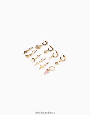 Bershka ženy sada 10 ks náušníc s krížikom zlato príslušenstvo B86RXX2477 Bershka Rifle