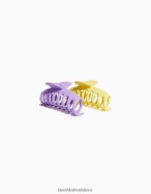 Bershka ženy sada 2 farebných sponiek do vlasov fialová príslušenstvo B86RXX2570 Bershka Rifle