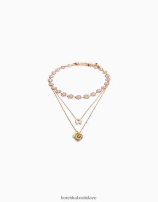 Bershka ženy sada 3 náhrdelníkov s kvetmi a motýľmi zlato príslušenstvo B86RXX2531 Bershka Rifle