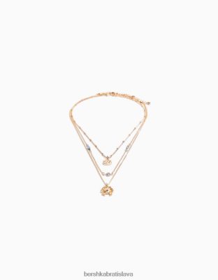 Bershka ženy sada 3 náhrdelníkov so zverokruhom rakoviny zlato príslušenstvo B86RXX2436 Bershka Nohavice