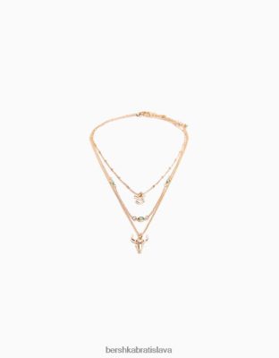 Bershka ženy sada 3 náhrdelníkov zverokruhu Býk zlato príslušenstvo B86RXX2433 Bershka Nohavice