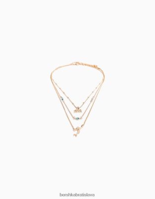 Bershka ženy sada 3 náhrdelníkov zverokruhu Vodnár zlato príslušenstvo B86RXX2425 Bershka Slovakia